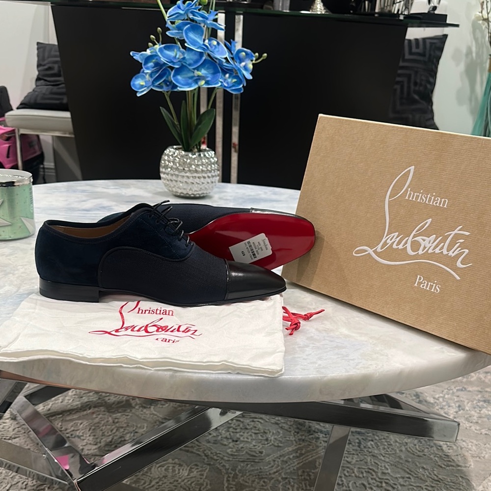 Christian Louboutin  Greggo Leather Trimmed Oxford Men's Dress Shoes